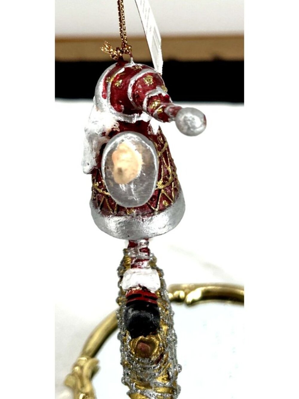 Papyrus Santa Standing on Star 5" Ornament Multicolor Resin NOS - Picture 3 of 6